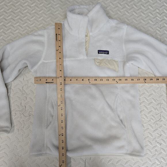 Patagonia Snap-T Pullover Fleece Top Womens Small White Raw Linen Logo Heritage - Picture 8 of 12
